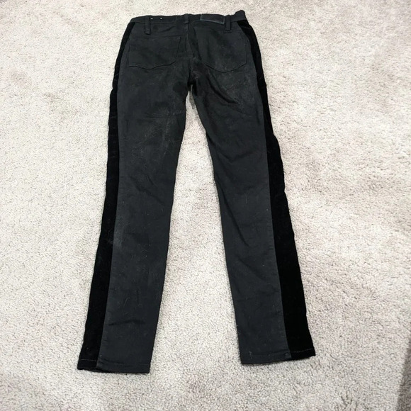 Madewell 9" Mid Rise Skinny black with velvet side stripe size 25 - Picture 8 of 8